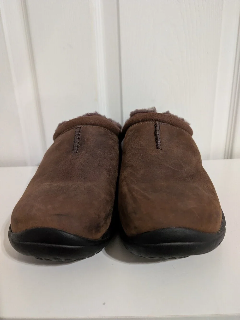 Merrell Men's Shoes Encore Chill 2 Faux Fur Lined Leather Moccasins Brown Size 8